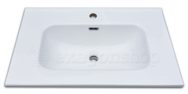 Mobile bagno rosa antico 90x46 cannettato Urbino due cassetti con lavabo in ceramica