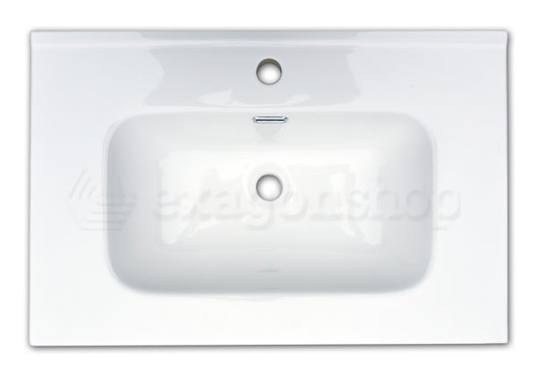 Mobile bagno teak 60x46 cannettato Urbino due cassetti con lavabo in ceramica