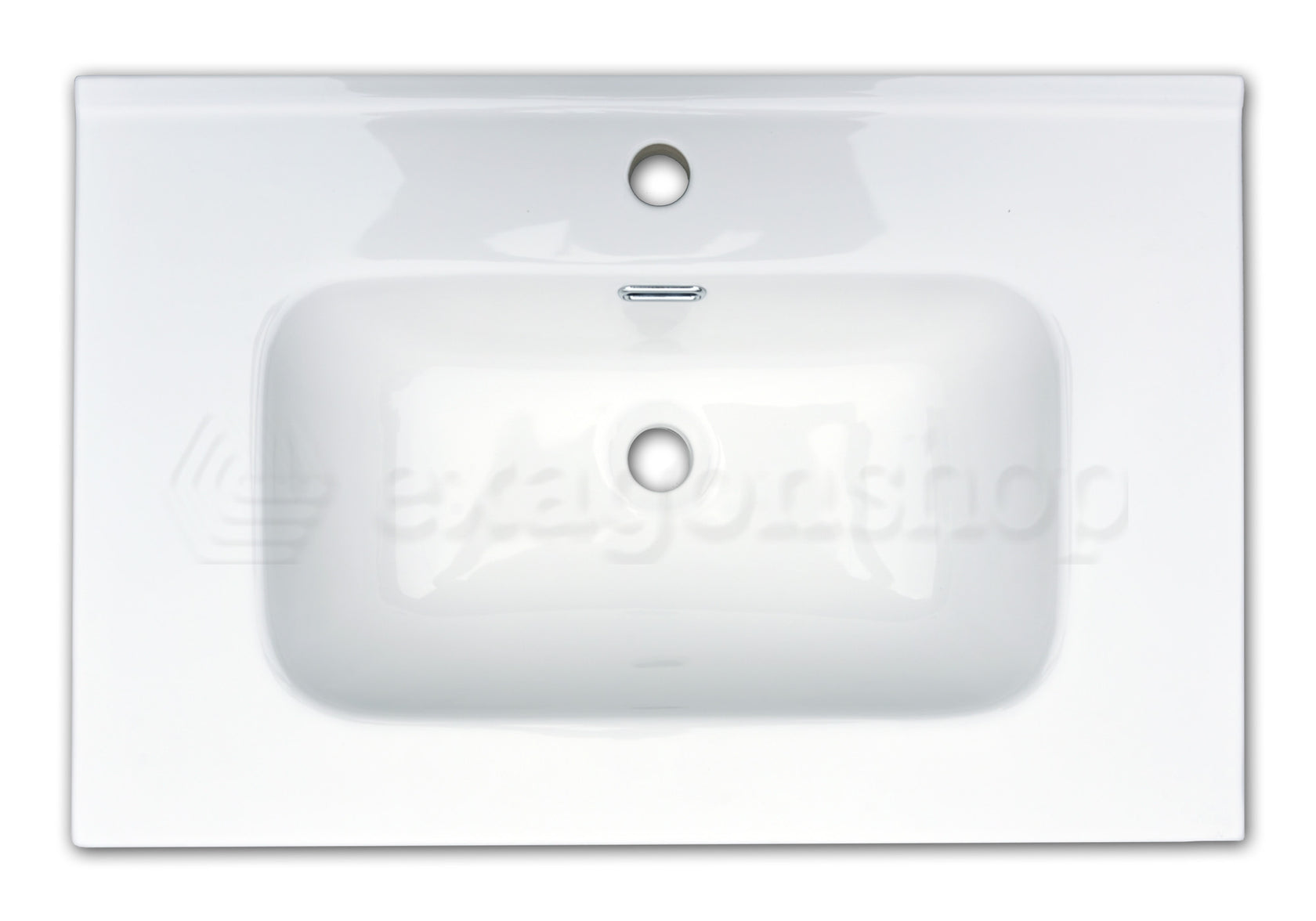 Mobile bagno noce chiaro 90x46 cannettato Urbino con lavabo con lavabo e rubinetteria, vista frontale su sfondo neutro...