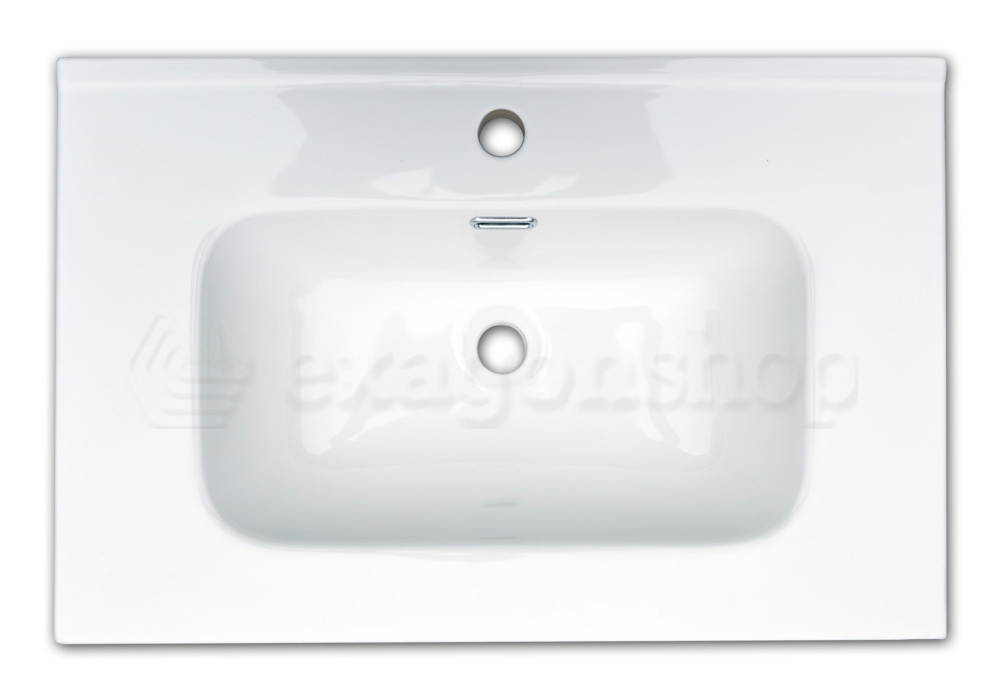 Mobile bagno noce chiaro 90x46 cannettato Urbino con lavabo con lavabo e rubinetteria, vista frontale su sfondo neutro...
