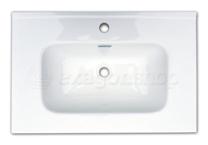 Mobile bagno rosa antico 90x46 cannettato Urbino due cassetti con lavabo in ceramica