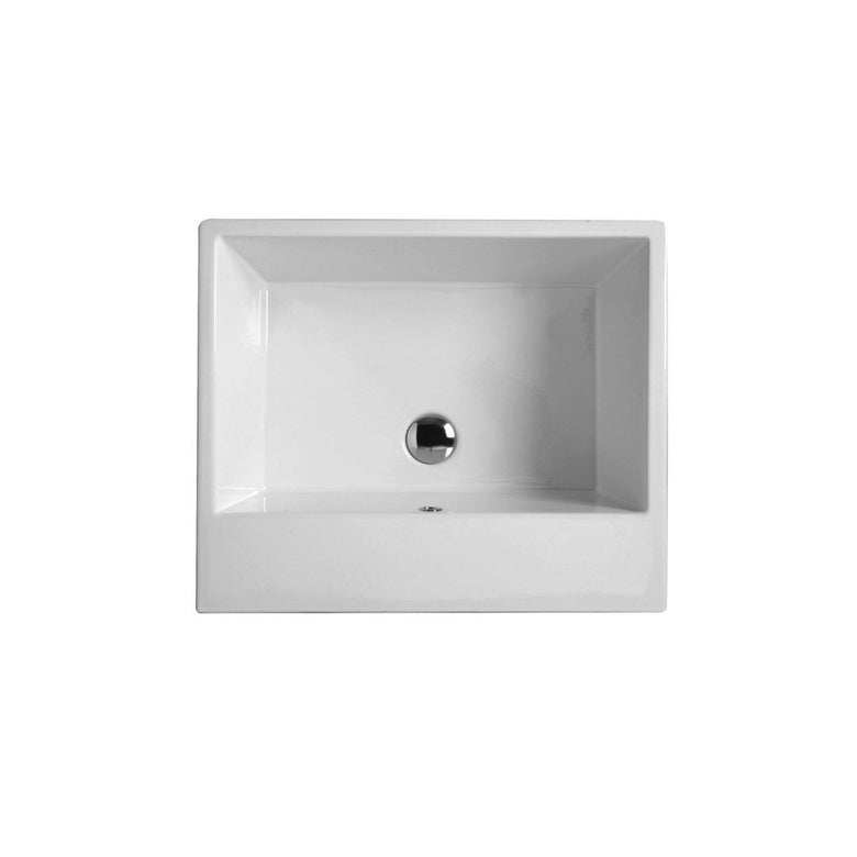 Colavene Acquaceramica Volant 60x50 Lavatoio in ceramica installato su lavello, vista della bocca e della leva