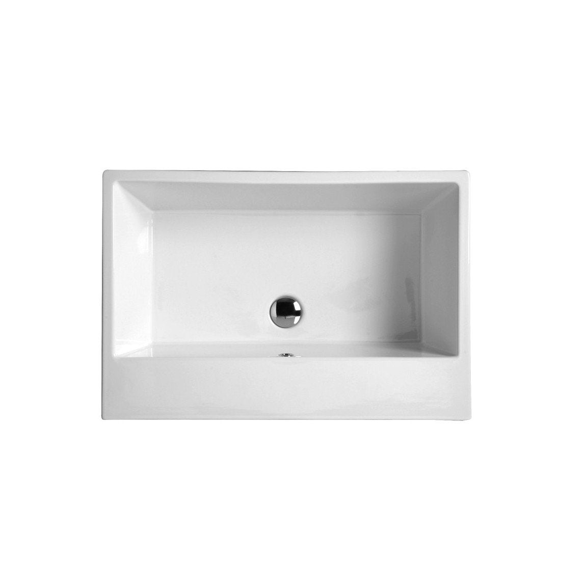 Colavene Acquaceramica Volant 75x50 Lavatoio in ceramica installato su lavello, vista della bocca e della leva