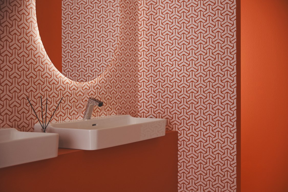 Lavabo 100x45 Rettangolare sospeso o appoggio con visto dall'alto con scarico e interno visibili