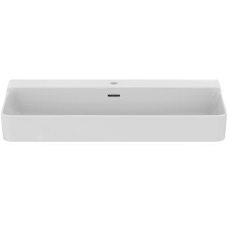 Lavabo 100x45 Rettangolare sospeso o appoggio con, vista laterale del profilo e della forma
