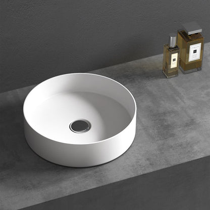 Lavabo 36 cm da appoggio Torino solid surface bianco opaco