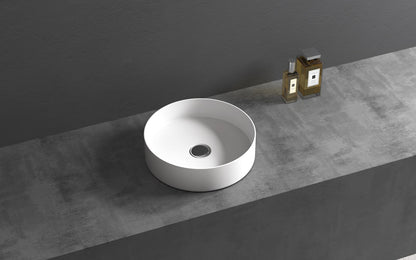 Lavabo 36 cm da appoggio Torino solid surface bianco opaco