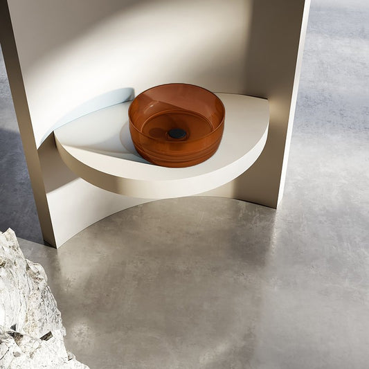 Lavabo 40 cm da appoggio Ischia in resina ambra