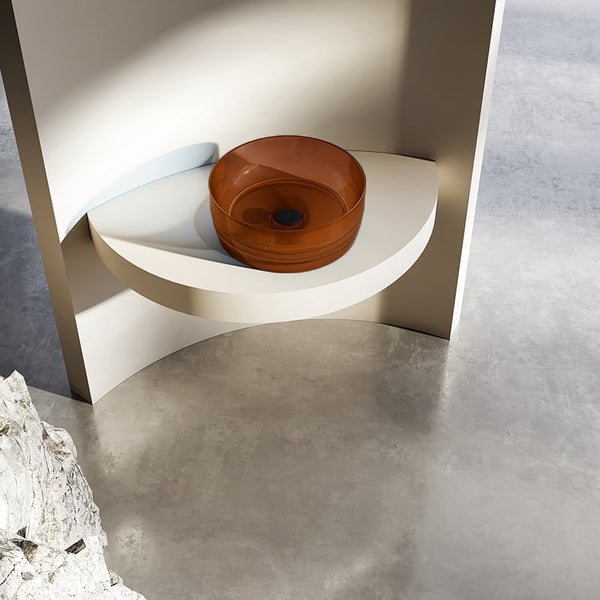 Lavabo 40 cm da appoggio Ischia in resina ambra