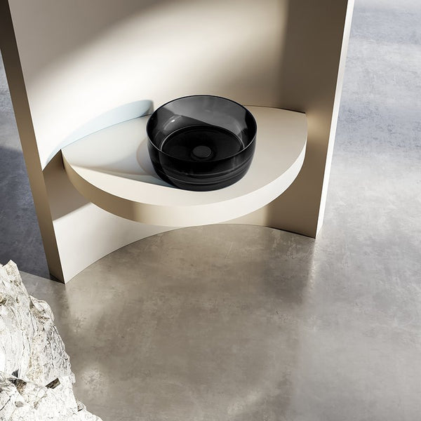 Lavabo 40 cm da appoggio Ischia in resina nero