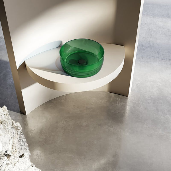 Lavabo 40 cm da appoggio Ischia in resina verde