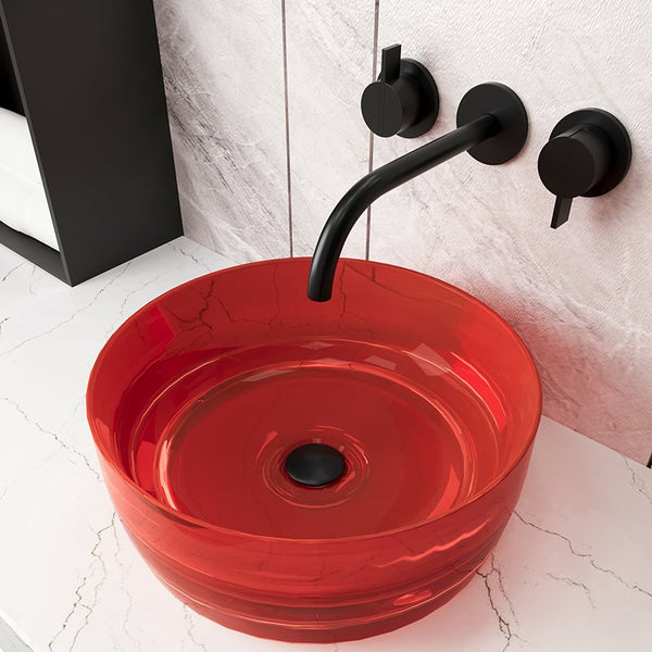Lavabo 40 cm da appoggio Ischia in resina ambra
