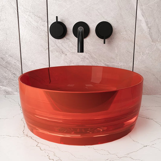 Lavabo 40 cm da appoggio Ischia in resina ambra
