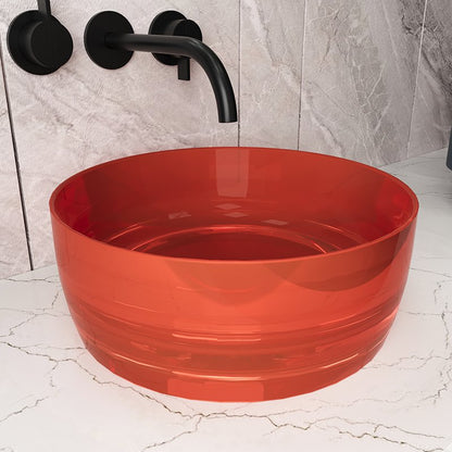 Lavabo 40 cm da appoggio Ischia in resina ambra