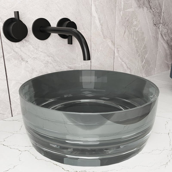 Lavabo 40 cm da appoggio Ischia in resina nero