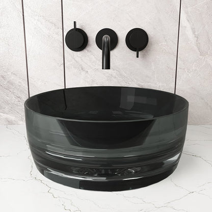 Lavabo 40 cm da appoggio Ischia in resina nero