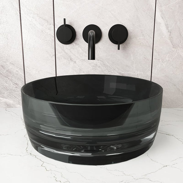 Lavabo 40 cm da appoggio Ischia in resina nero