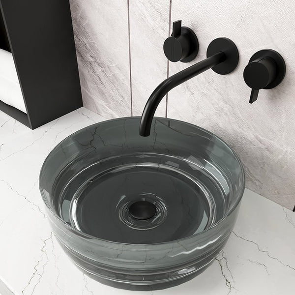 Lavabo 40 cm da appoggio Ischia in resina nero