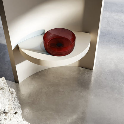 Lavabo 40 cm da appoggio Ischia in resina rosso