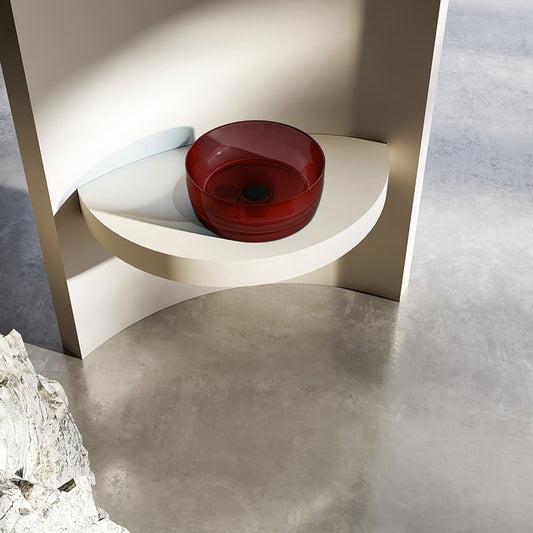 Lavabo 40 cm da appoggio Ischia in resina rosso