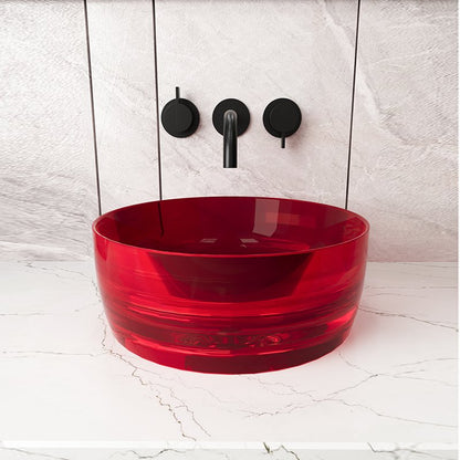 Lavabo 40 cm da appoggio Ischia in resina rosso