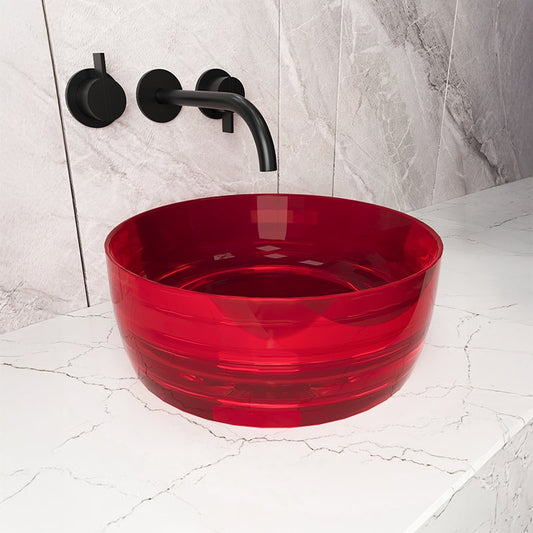 Lavabo 40 cm da appoggio Ischia in resina rosso