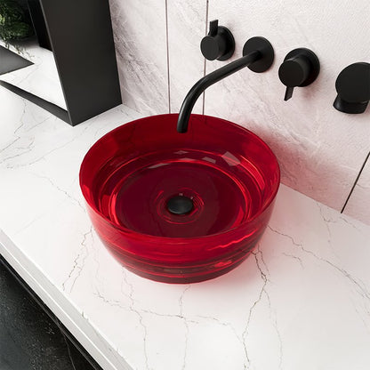 Lavabo 40 cm da appoggio Ischia in resina rosso