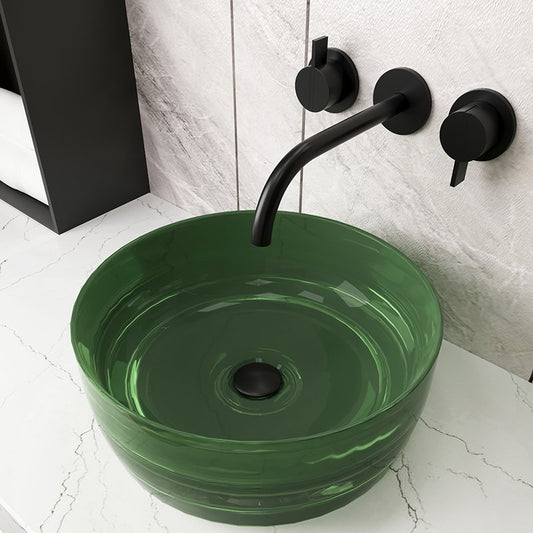 Lavabo 40 cm da appoggio Ischia in resina verde