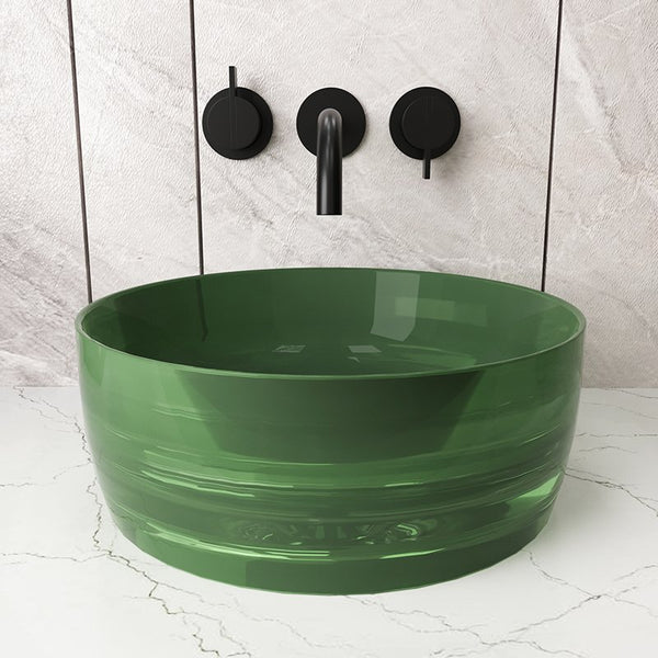 Lavabo 40 cm da appoggio Ischia in resina verde