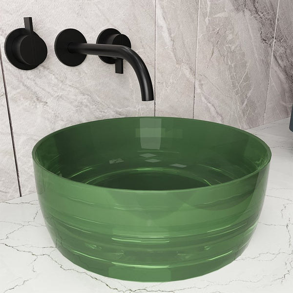 Lavabo 40 cm da appoggio Ischia in resina verde