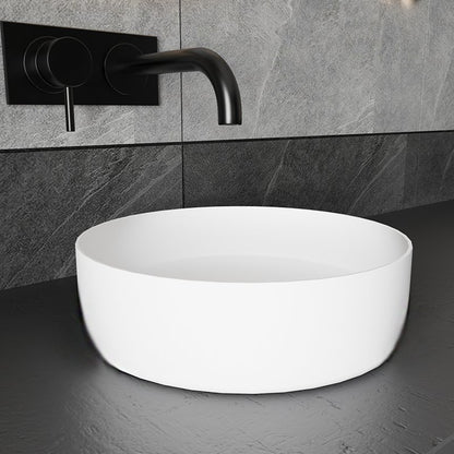 Lavabo 40 cm da appoggio Torino solid surface bianco opaco