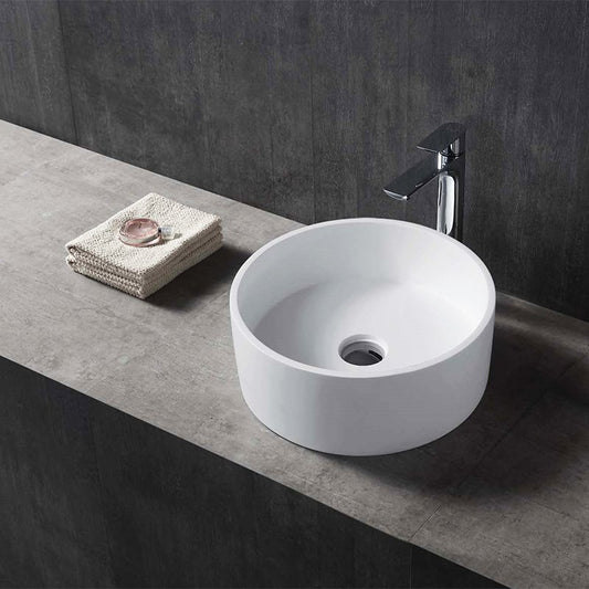 Lavabo 40 cm da appoggio Torino solid surface bianco opaco