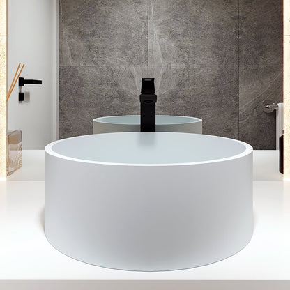 Lavabo 40 cm da appoggio Torino solid surface bianco opaco