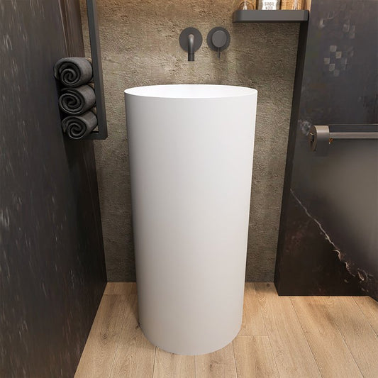 Lavabo 45 cm freestanding Trento in solid surface bianco opaco
