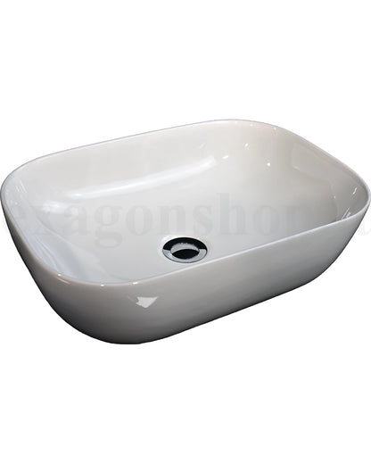 Mobile bagno noce chiaro 90x46 cannettato Urbino con ciotola in ceramica