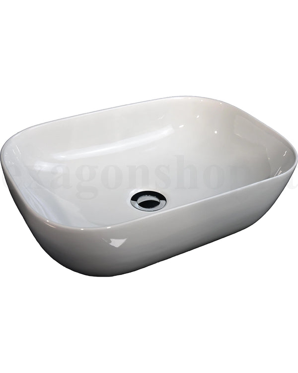Mobile bagno noce chiaro 90x46 cannettato Urbino con ciotola in ceramica