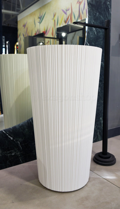 Lavabo 47x85 freestanding a pavimento in Flumood bianco Antonio Lupi Plisse