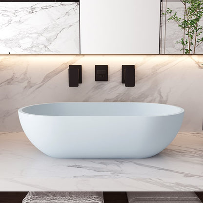 Lavabo 56x32 da appoggio Sondrio solid surface bianco opaco