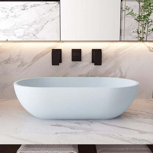 Lavabo 56x32 da appoggio Sondrio solid surface bianco opaco