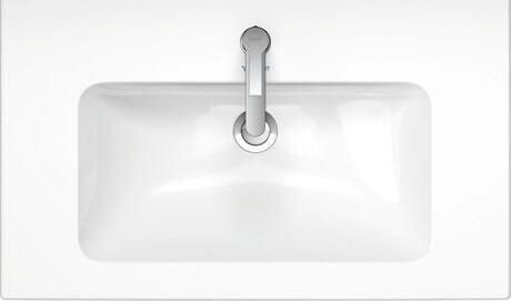Lavabo 83x49 monoforo per colonna o mobile bagno Bianco Me, vista laterale del profilo e della forma