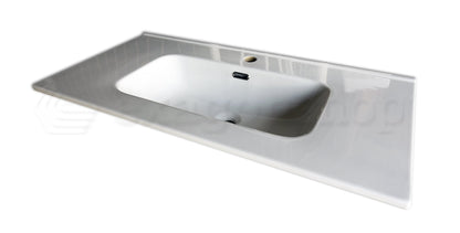 Mobile bagno Bianco 90x46 Sorrento due cassetti con lavabo integrato in ceramica