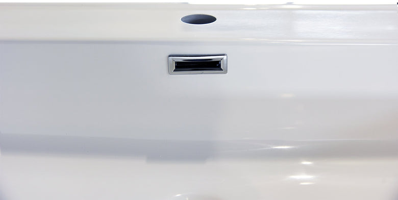 Mobile bagno cannettato 100X46 Pisa bianco opaco lavabo in, vista laterale della struttura sospesa - Exagonshop