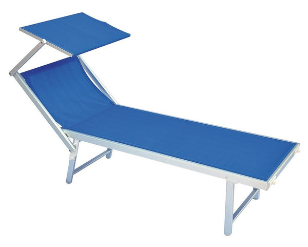 Playtime Lettino a sdraio con tettuccio parasole blu