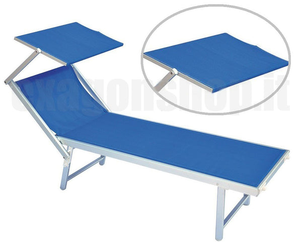 Playtime Lettino a sdraio con tettuccio parasole blu