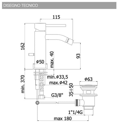 Set miscelatori lavabo e bidet monocomando cromo Light Paffoni