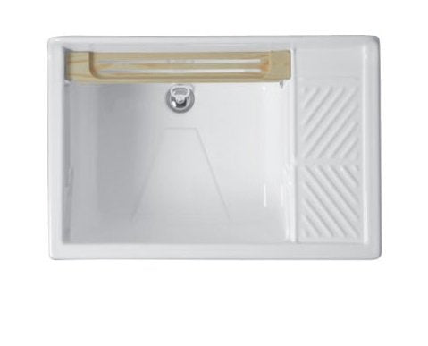 Colavene Lindo mobile lavatoio 75x50 con cesto portabiancheria tavola lavapanni in legno celeste
