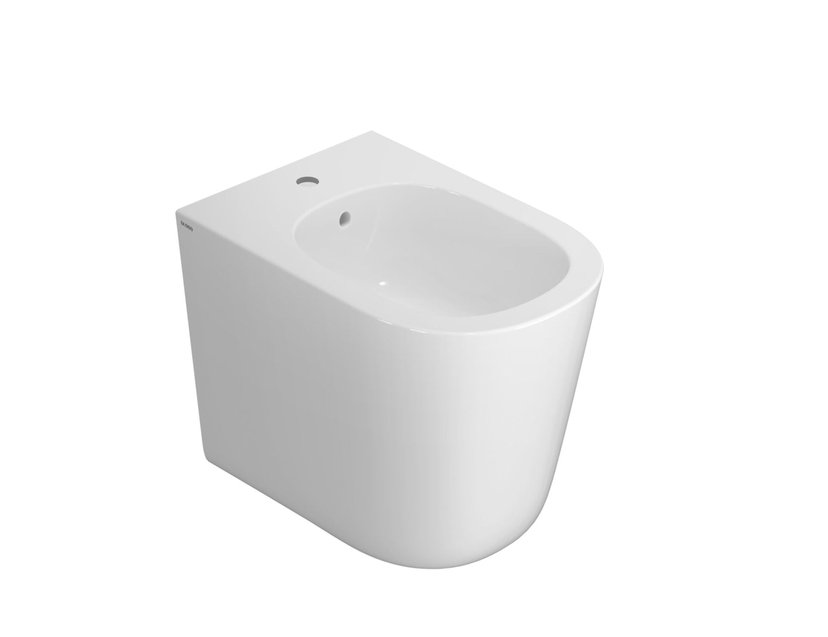 Globo Lalita Bidet Filo Parete A Pavimento In Ceramica 00 Bianco in lucido ambientato su piano bagno con accessori...