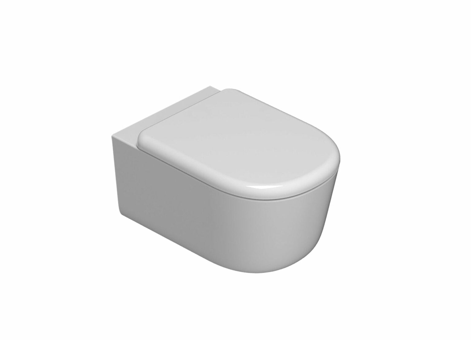 Globo Lalita vaso Sospeso senza brida effetto antibatterico 00 Bianco in ceramica e lucido ambientato su piano bagno con...