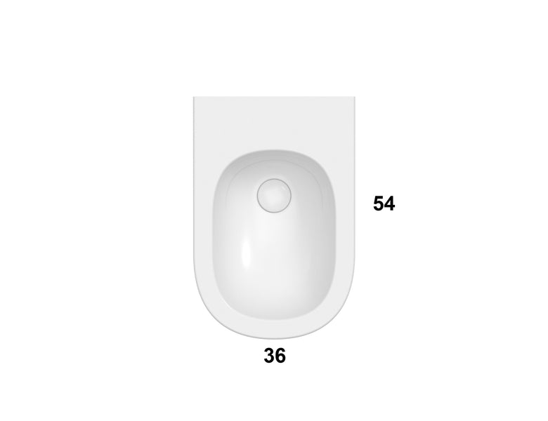 Globo Lalita Bidet Sospeso effetto antibatterico su 00 Bianco, vista frontale su sfondo bianco - Ceramica Globo