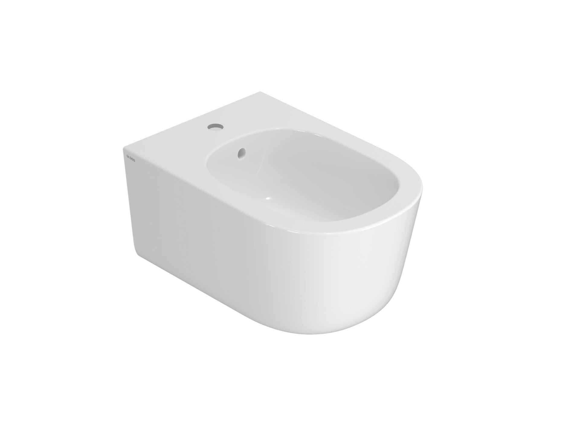 Globo Lalita Bidet Sospeso effetto antibatterico su 00 Bianco in ceramica e lucido ambientato su piano bagno con...